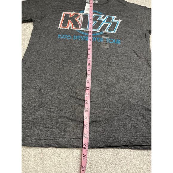 Kiss T-Shirt Mens Medium Destroyer 76 Tour Retro Band NWT Gray - Picture 5 of 7